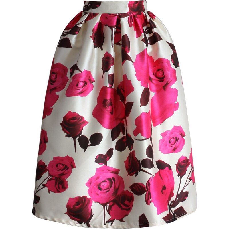 CHICWISH Dámská sukně Midi Glamour růže