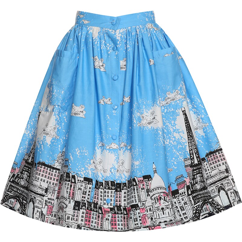 Dámská sukně Lindy Bop Paříž modrá