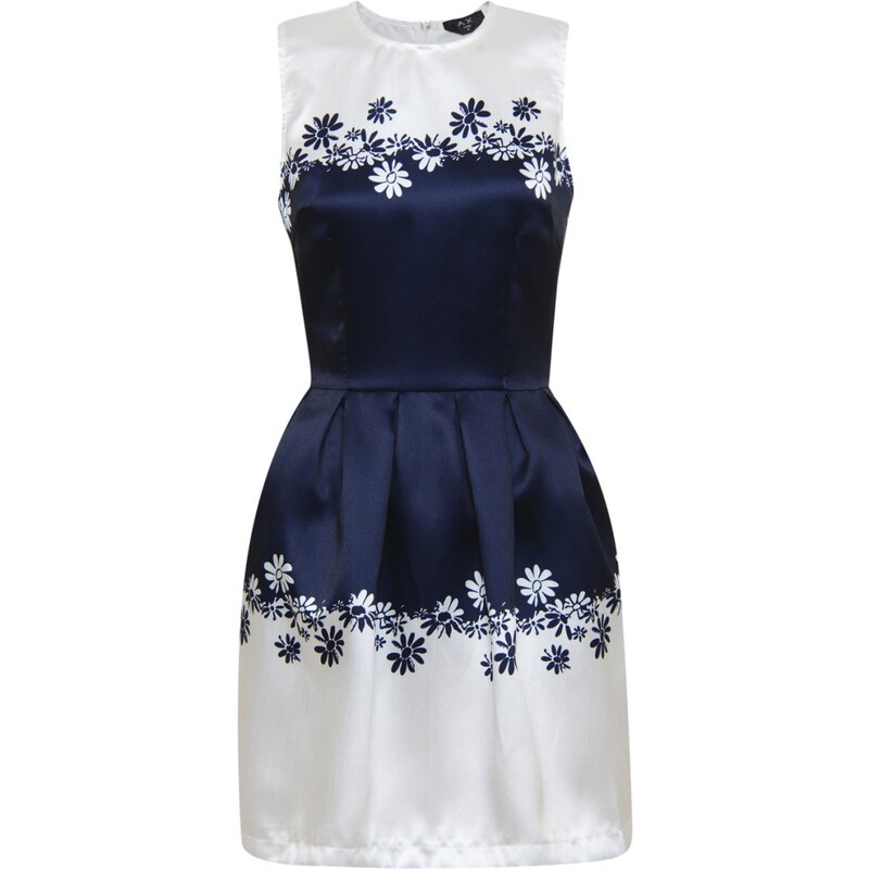AX PARIS Dámské šaty s potiskem květin Modrotisk