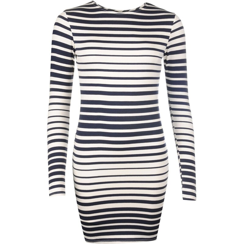 Rock and Rags Ripple Stripe Dress, white/navy
