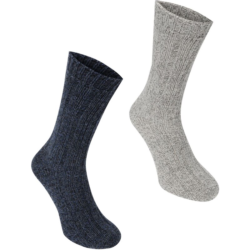 Firetrap Chunky Socks Pack of 2, indigo/grey