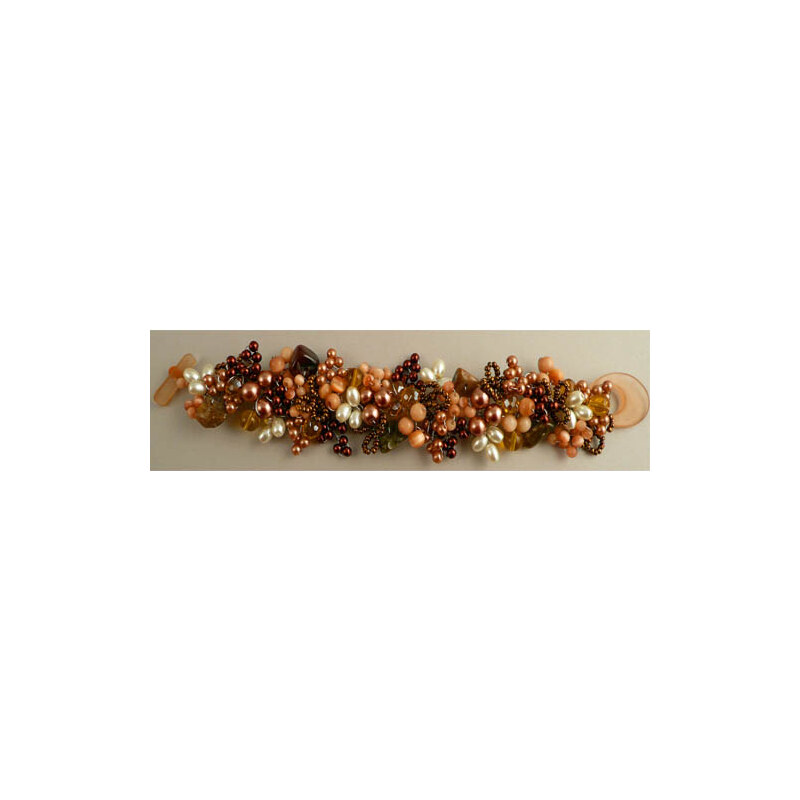 Fair trade GOLD WIRE náramek z polodrahokamů a říčních perel LotusFeet