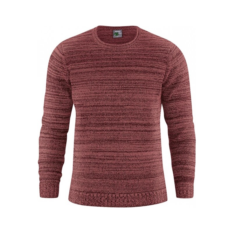 Hempage JONAS pánský pletený svetr z konopí a biobavlny - červenohnědá