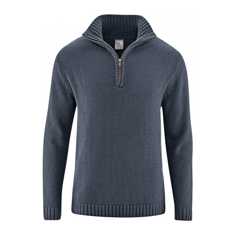 Hempage SNORRE pánský pletený svetr z konopí a biobavlny - tmavě šedá