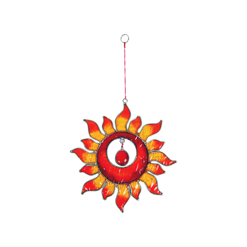 Sarana RED SUN fair trade závěsná vitrážová dekorace