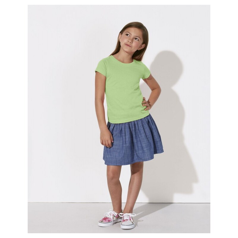Stanley&Stella MINI STELLA DRAWS Dívčí tričko s krátkými rukávy ze 100% biobavlny - zelená