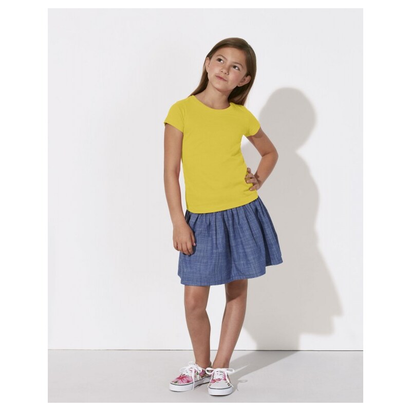 Stanley&Stella MINI STELLA DRAWS Dívčí tričko s krátkými rukávy ze 100% biobavlny - žlutá