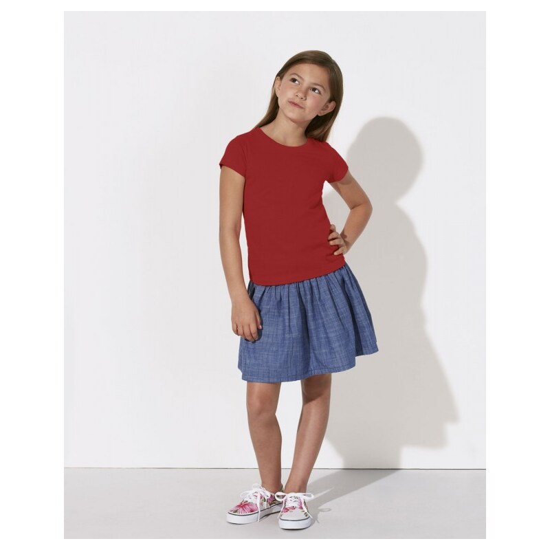 Stanley&Stella MINI STELLA DRAWS Dívčí tričko s krátkými rukávy ze 100% biobavlny - červená