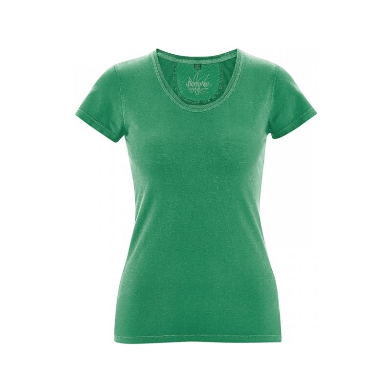 Hempage SUNNY Dámské tričko z biobavlny a konopí - zelená smaragdová