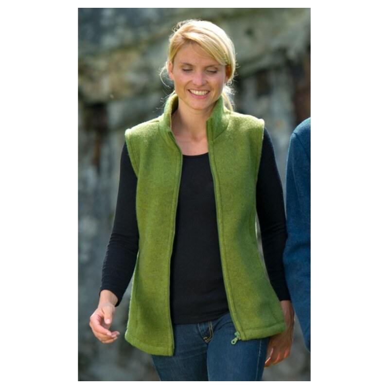 Engel Natur Dámská fleecová vesta ze 100% bio merino vlny - zelená mechová