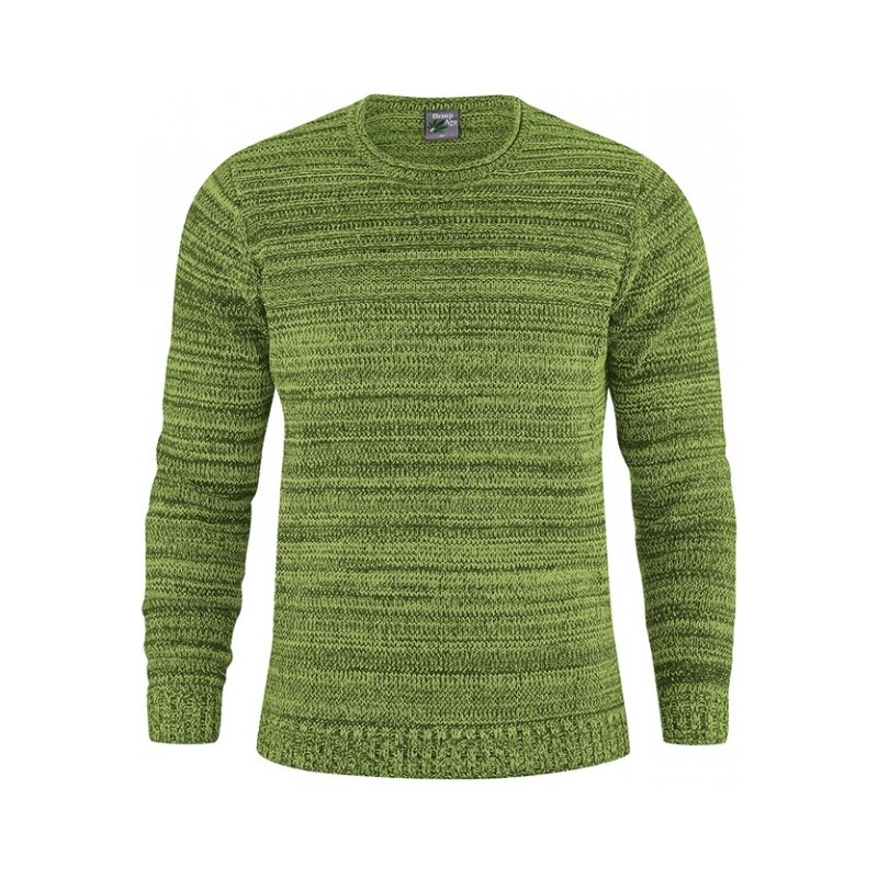 Hempage JONAS pánský pletený svetr z konopí a biobavlny - zelená weed