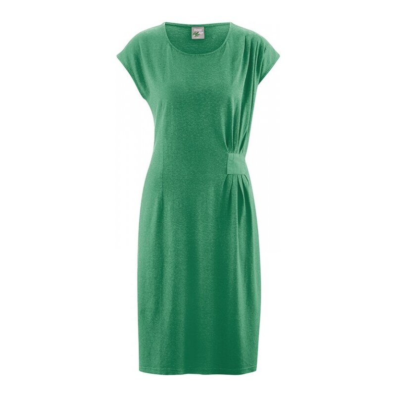 Hempage JESSY Dámské šaty z konopí a biobavlny - zelená smaragdová