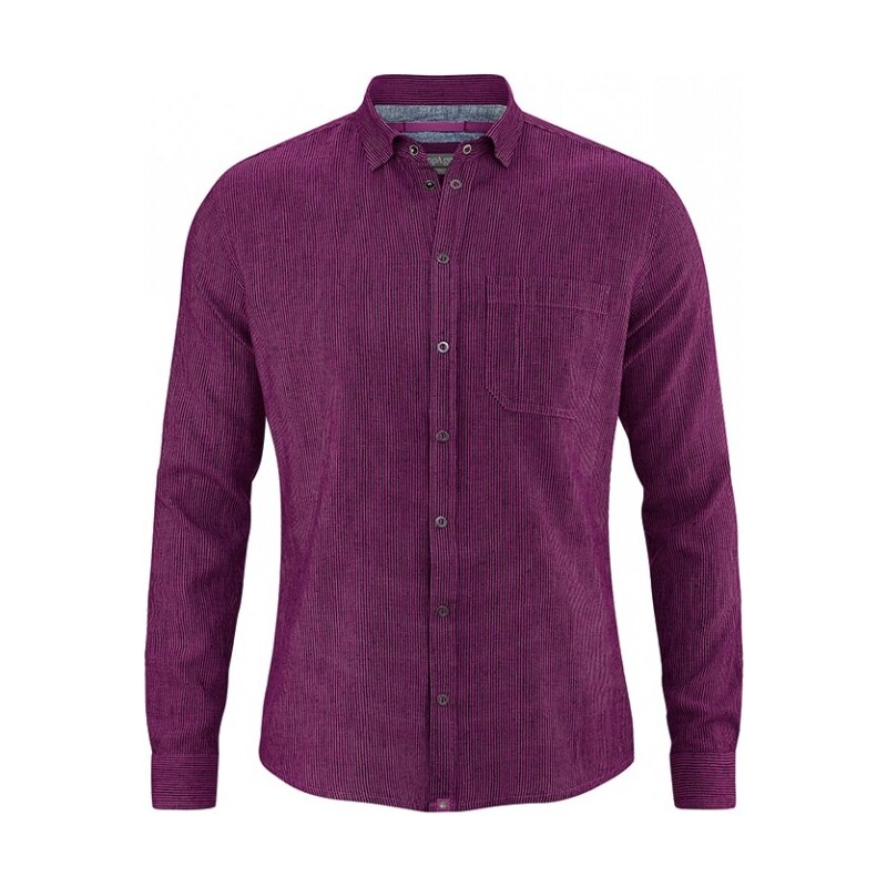 Hempage PATACHON pánská košile z konopí a biobavlny - fialová berry