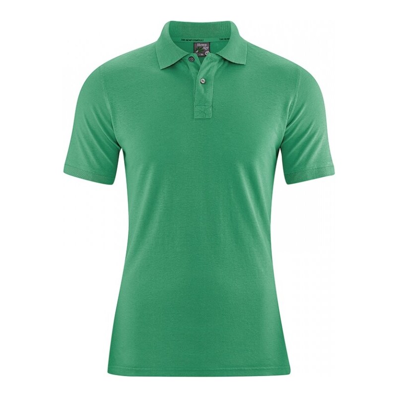Hempage MARIO pánské polo tričko z konopí a biobavlny - zelená smaragdová