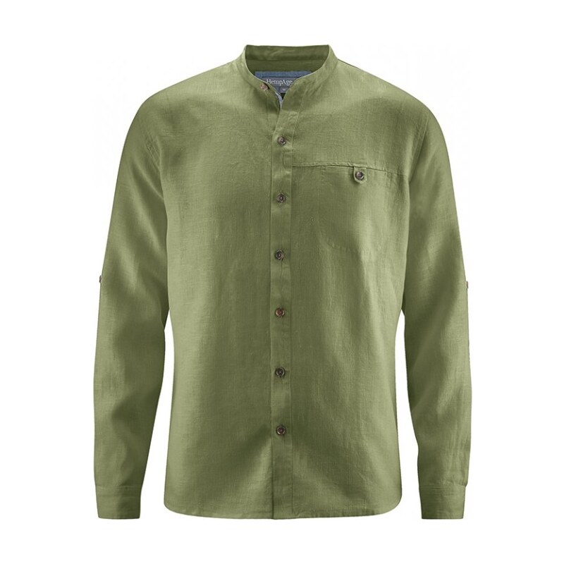 Hempage NOAM pánská košile ze 100% konopí- zelená