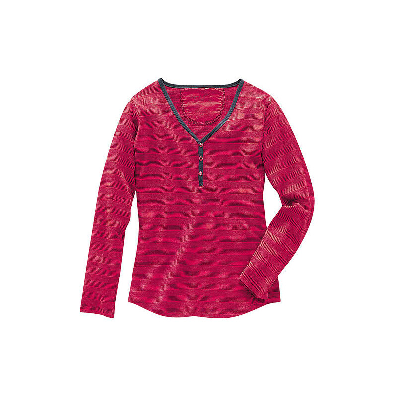 Hempage LILI dámské triko s dlouhým rukávem z konopí a biobavlny - červená chill