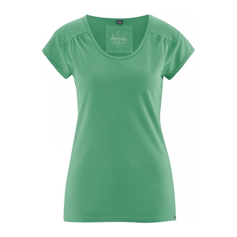 Hempage NANNI Dámské tričko z konopí a biobavlny - zelená smaragdová