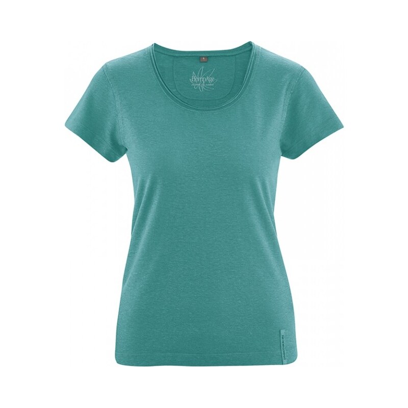 Hempage BREEZY dámské triko s krátkým rukávem z konopí a biobavlny - tyrkysová pacific