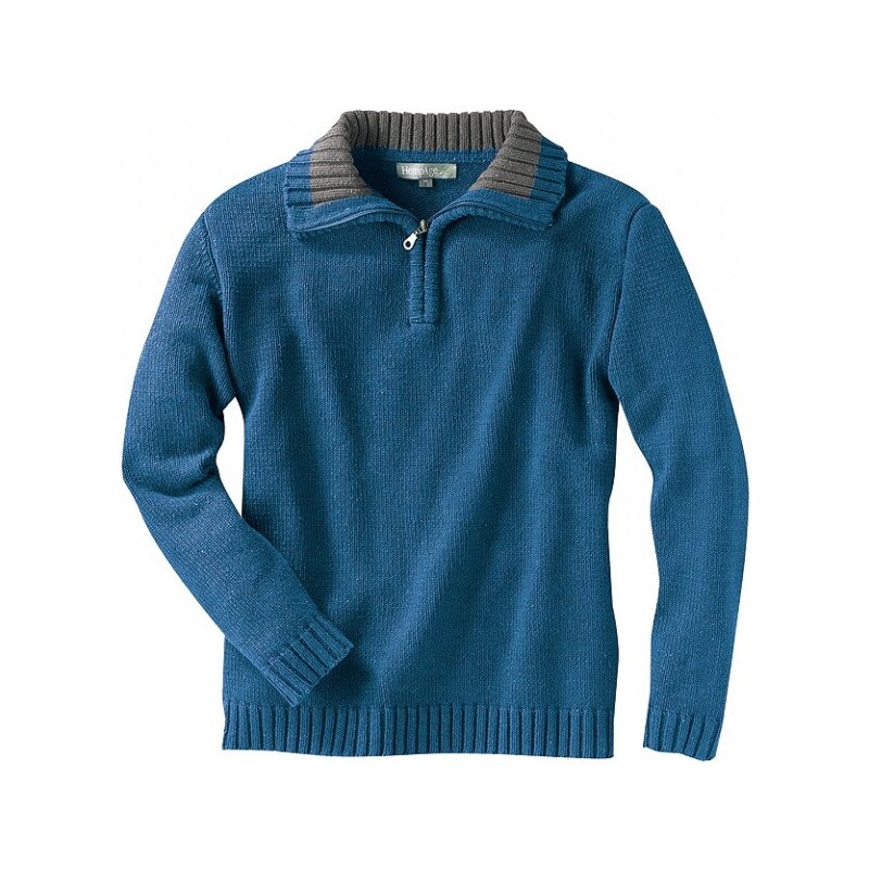 Wickie pánský svetr z biobavlny a konopí - modrá, Hempage