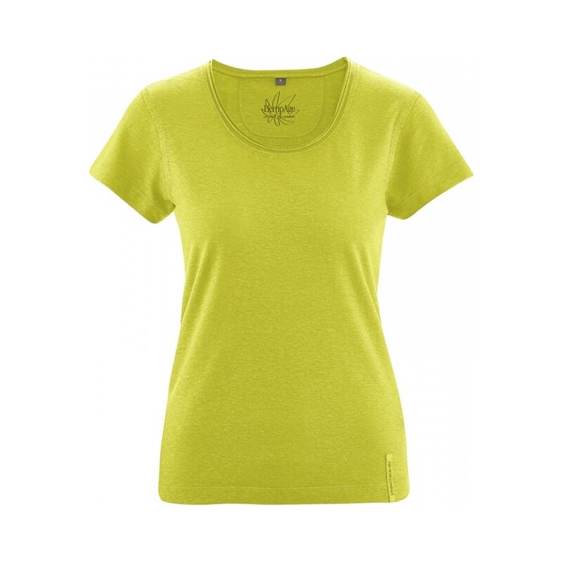 Hempage BREEZY dámské triko s krátkým rukávem z konopí a biobavlny - zelená apple