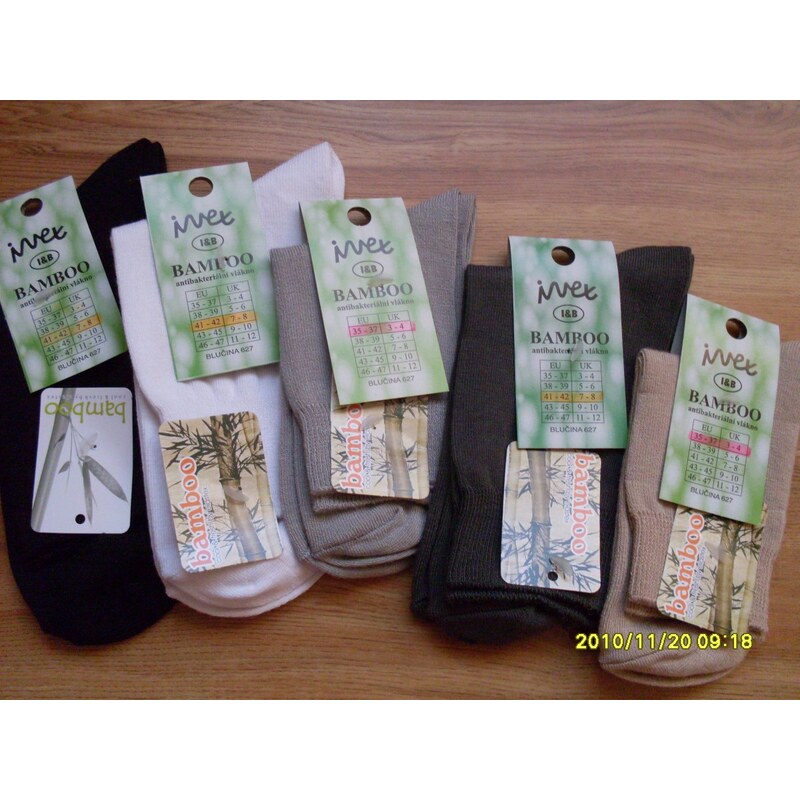 IVEX Bambusové ponožky bílé (hladké)