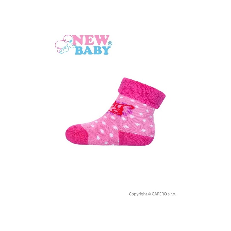 NEW BABY | New Baby | Kojenecké froté ponožky New Baby růžové lady | Růžová | 56 (0-3m)