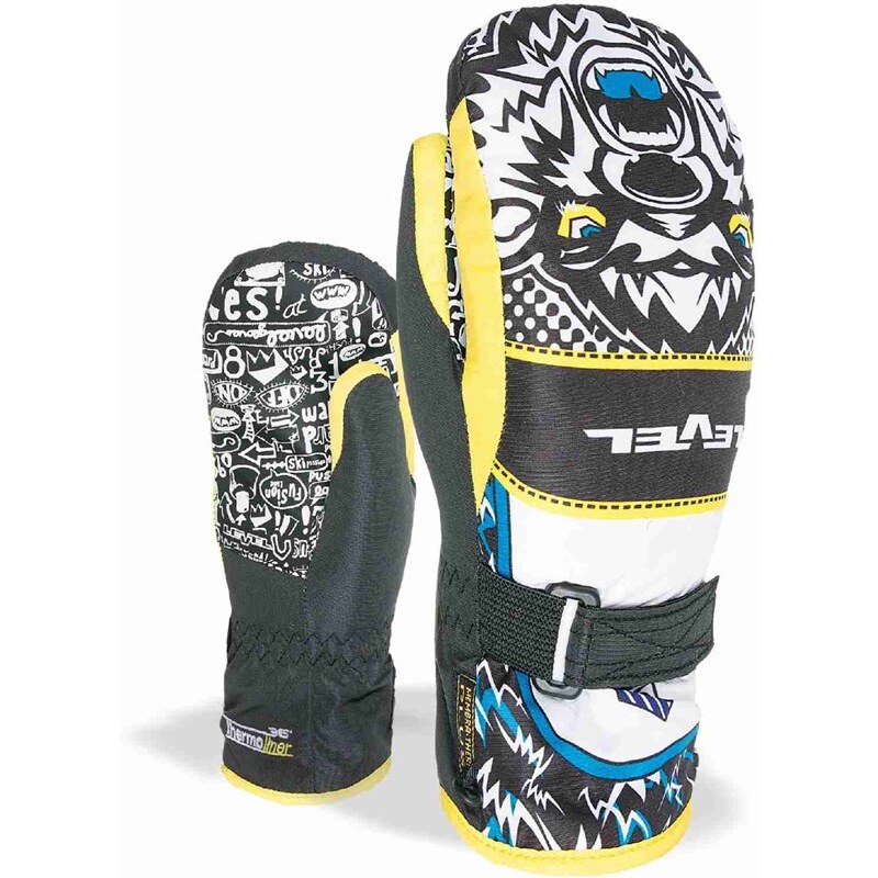 snb rukavice LEVEL - Junior Mitt Black-Yellow (47)