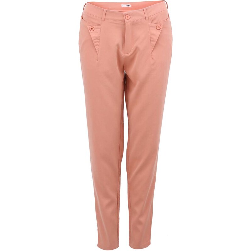 Růžové dámské kalhoty rovného střihu Lavand