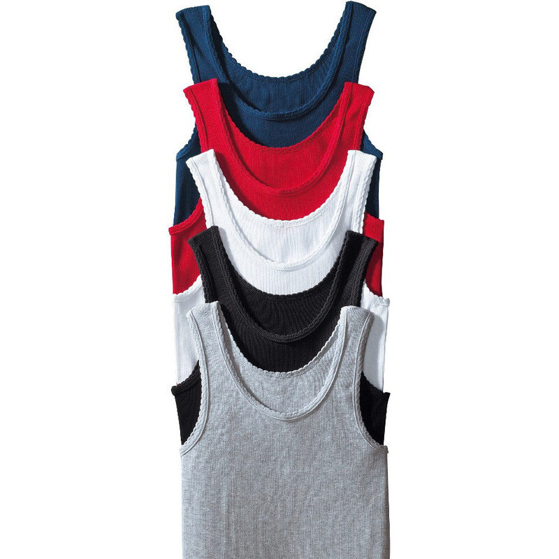 PETITE FLEUR Spodní košilky (5ks), sheego modrá+červená+bílá+černá+šedá - dvojité žebrování