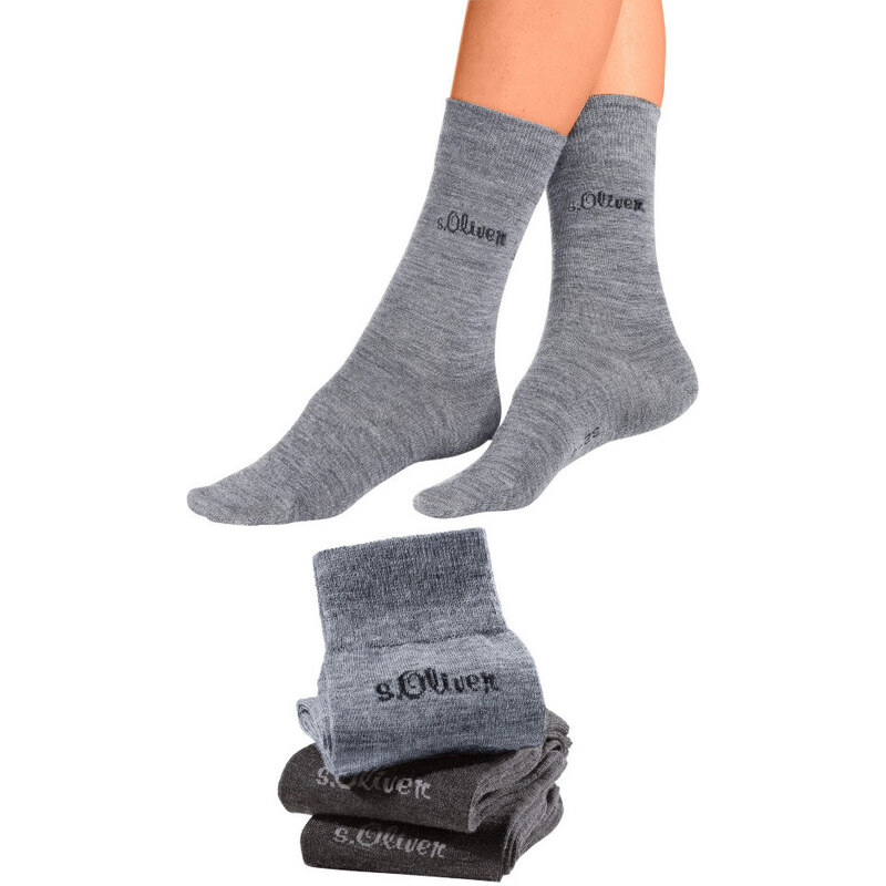 S.OLIVER Dámské ponožky, s.Oliver (3 páry) 2x antracit + 1x šedá
