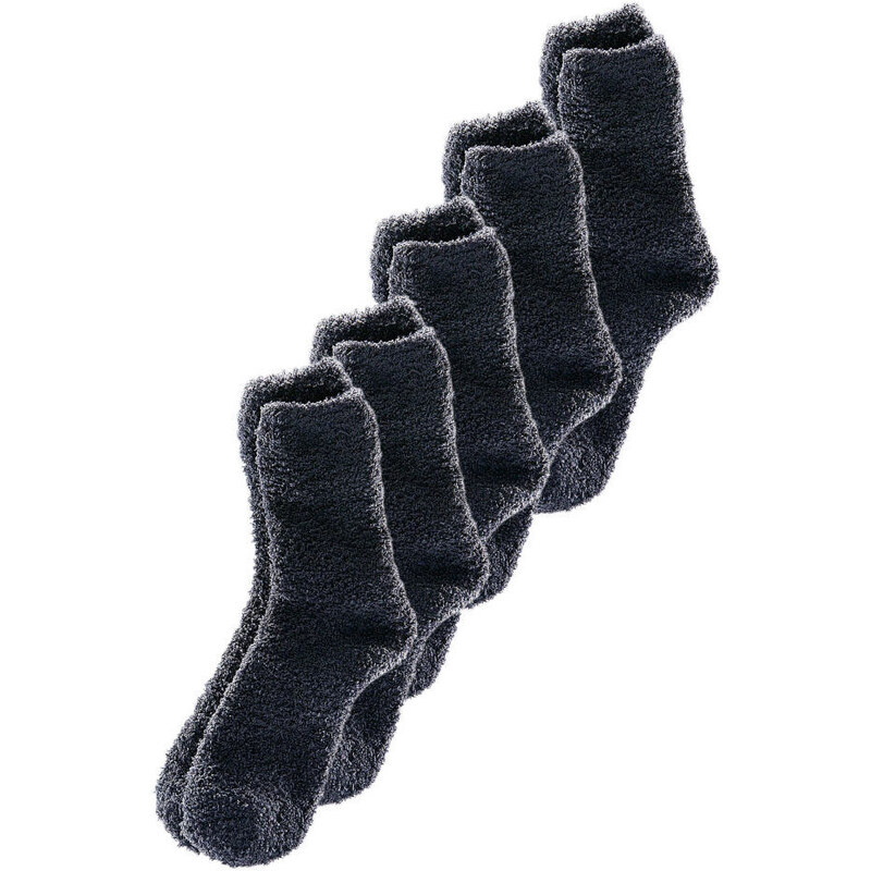 LAVANA Huňaté ponožky (5 párů) 5x černá
