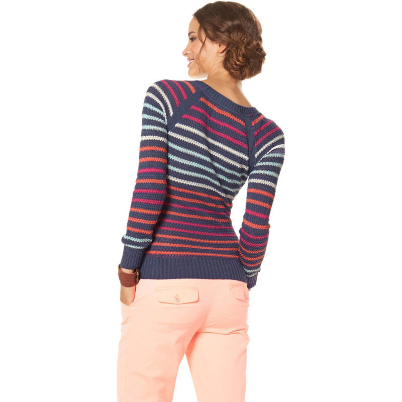 BOYSEN'S Proužkovaný pulovr, Flashlights pruhy modrá - Normální délka (N)