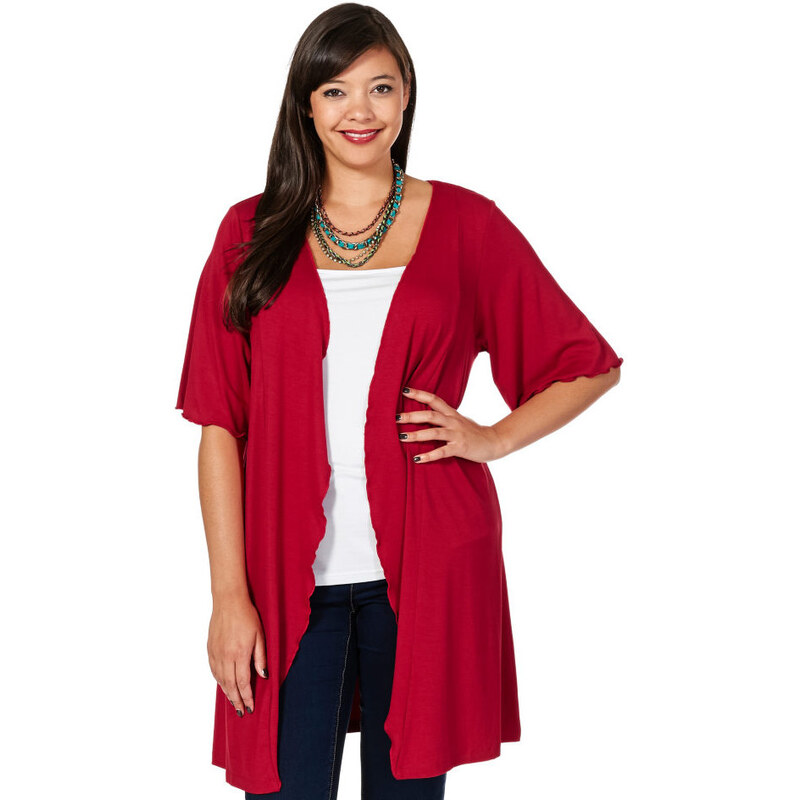 SHEEGO STYLE Tričkový kabátek, sheego Style červená