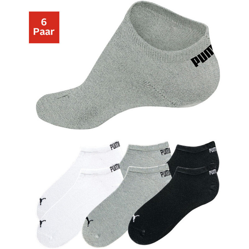 PUMA Nízké ponožky Puma (6 párů) 2x bílá+2x šedý melír+2x černá
