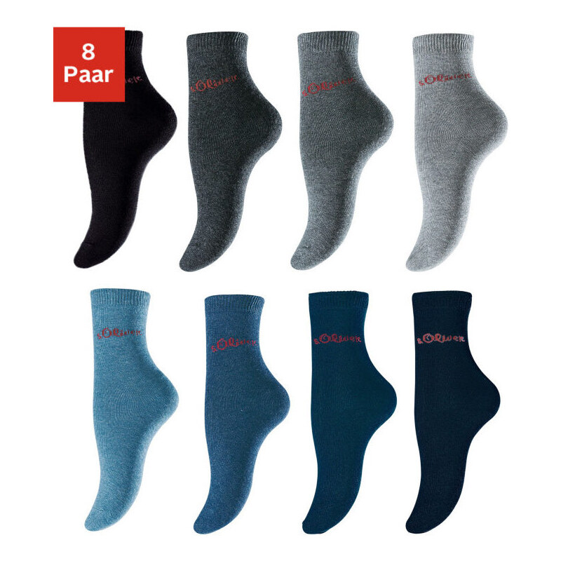 S,OLIVER Ponožky, s.Oliver (8 ks) 4x šedé tóny + 4x modré tóny