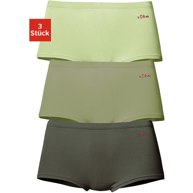 S.OLIVER Kalhotky panty z mikrovlákna, s.Oliver ( 3x zelená/olivová