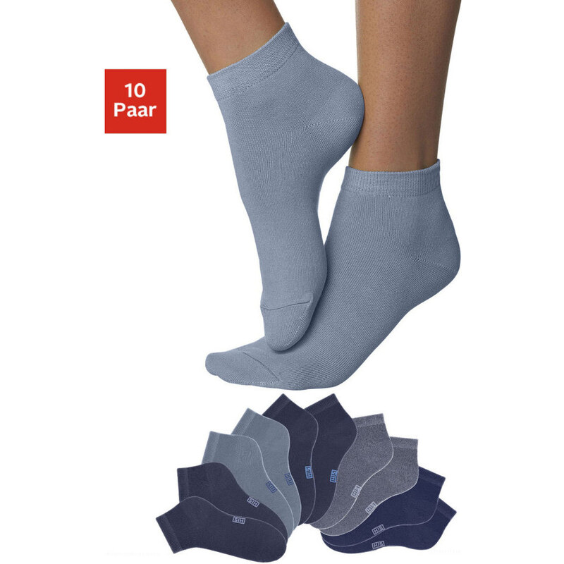 H.I.S Nízké ponožky H.I.S (10 párů) 2x nám.modrá+tmavě modrý melír