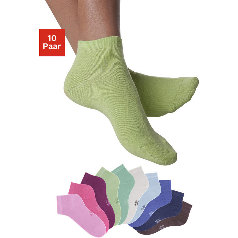 H.I.S Nízké ponožky H.I.S (10 párů) 1x nám.modrá+1x modrá+1x zelen