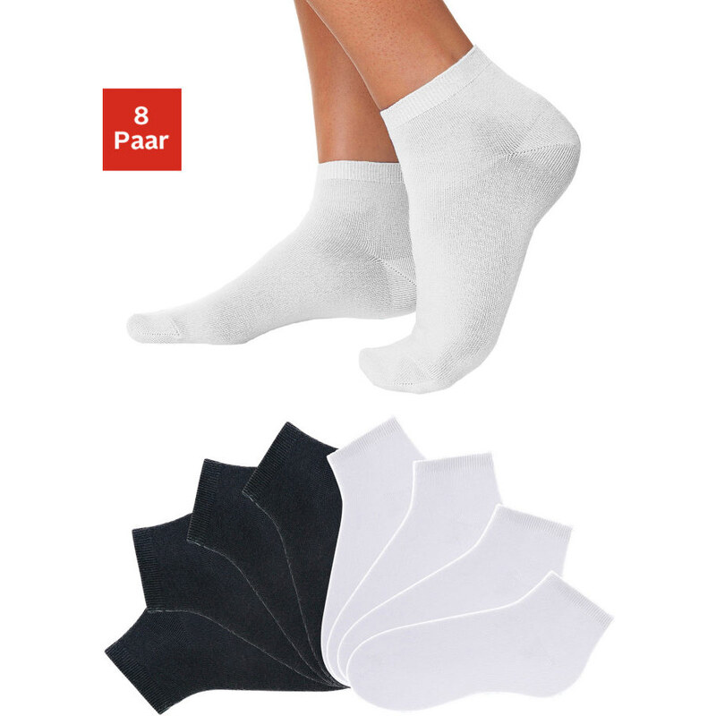 GO IN Nízké ponožky Go in (8 párů) 4x černá+4x bílá