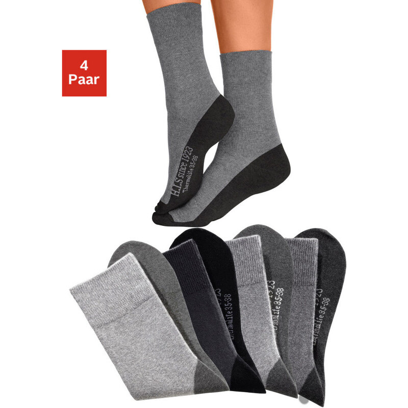 H,I,S Komfort.ponožky, H.I.S (4 páry) Barevný asort 2
