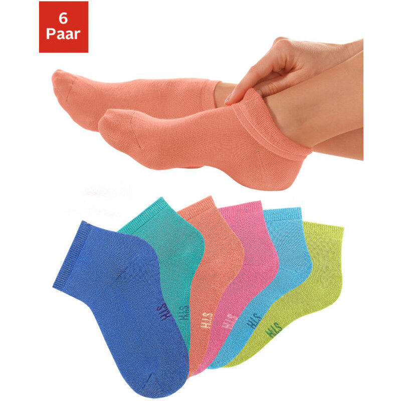H,I,S Krátké ponožky, H.I.S (6 párů) 6x barevný asort