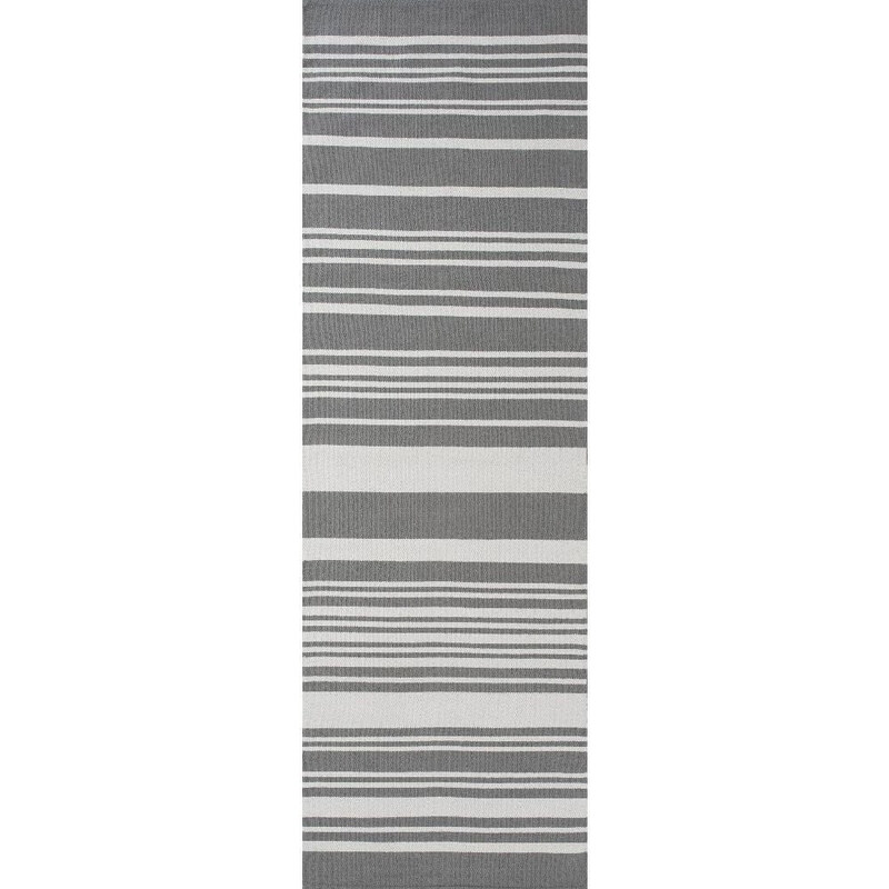 Šedý bavlněný koberec Linie Design Glorious, 80 x 250 cm