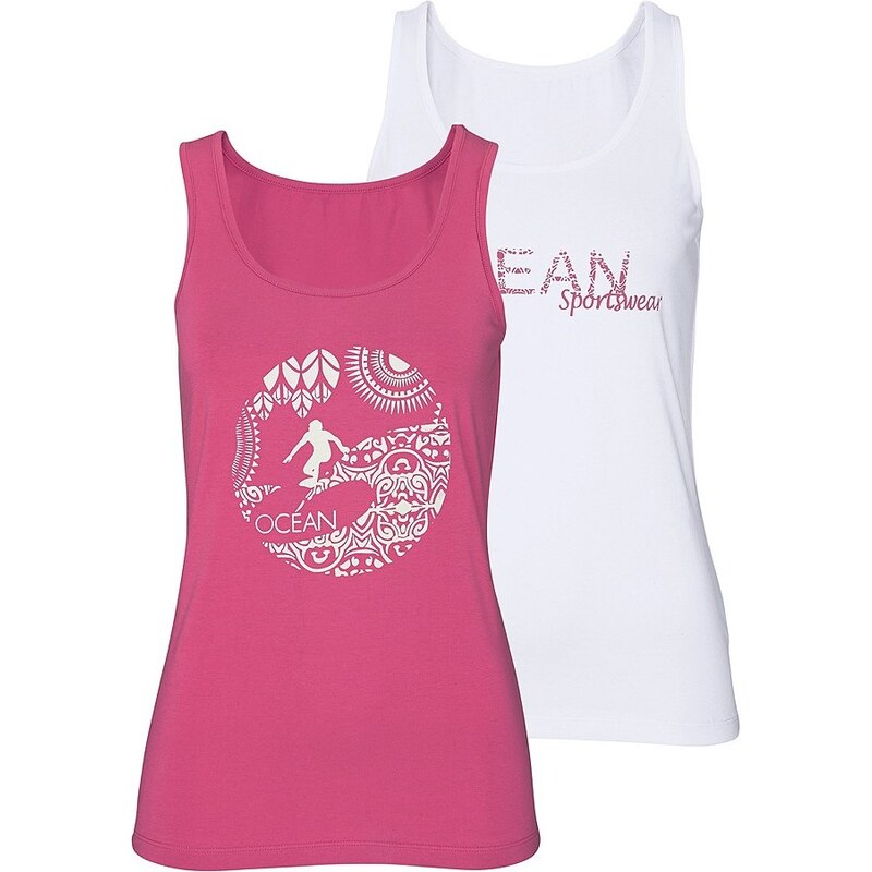 OCEAN SPORTSWEAR Top Ocean Sportswear, 2 ks bílá/růžová - Normální délka (N)
