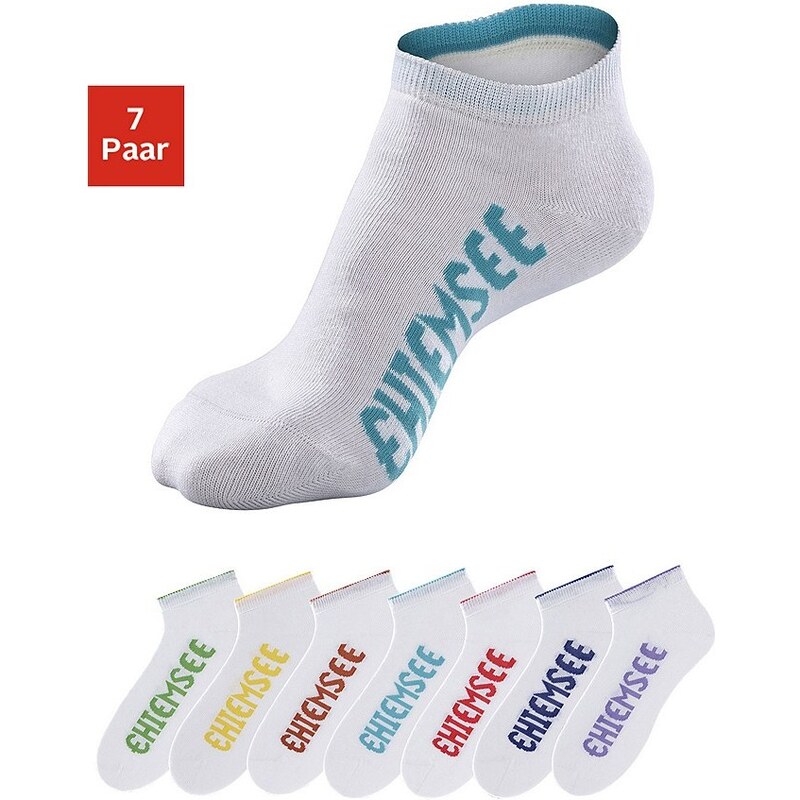 CHIEMSEE Sportovní nízké ponožky s barevným logem bílá
