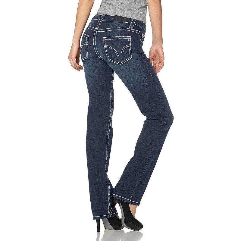 ARIZONA Rovné džíny s kontrastními švy, Arizona tmavě modrá used - Kratší/delší provedení (K,L)