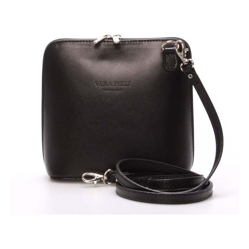 Dámská kožená crossbody kabelka černá - ItalY Hannah černá 15079347
