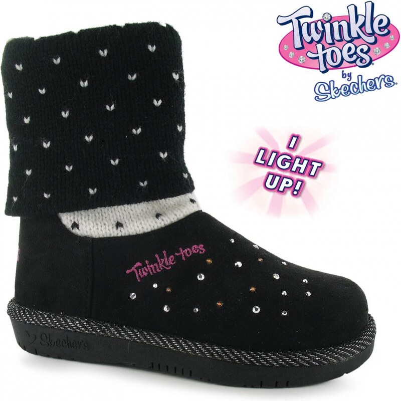 Skechers Twinkle Toes Childrens Boots, black