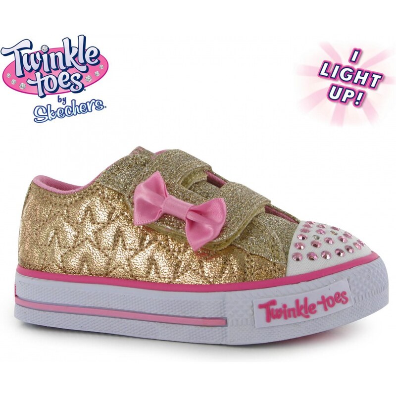 Skechers Twinkle Toes Starlight Infants Trainers, gold/pink
