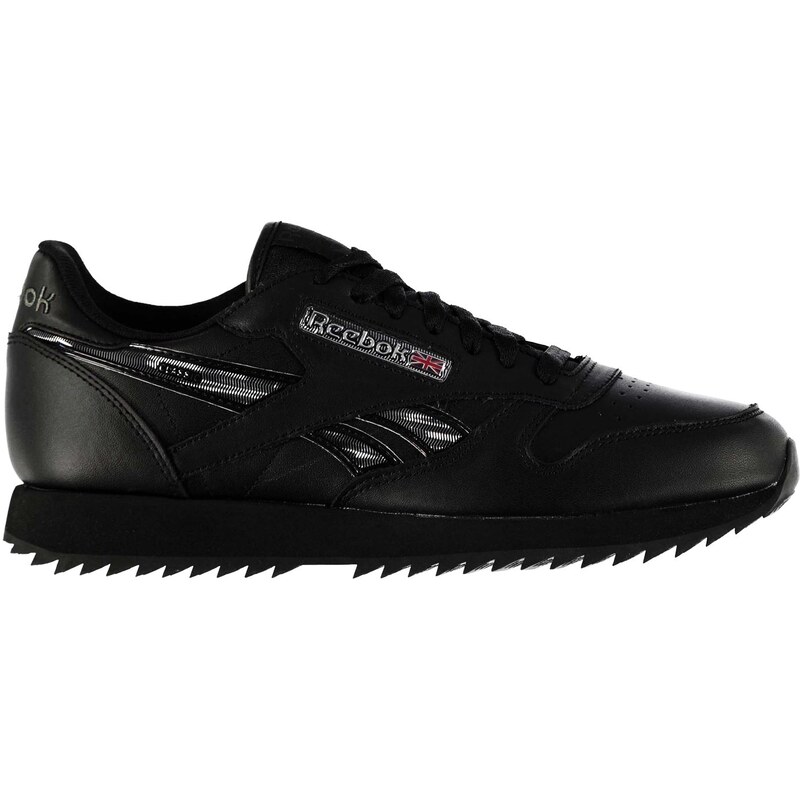 Reebok Classic Leather Etched Ripple III Mens Trainers, blk/blk/silver