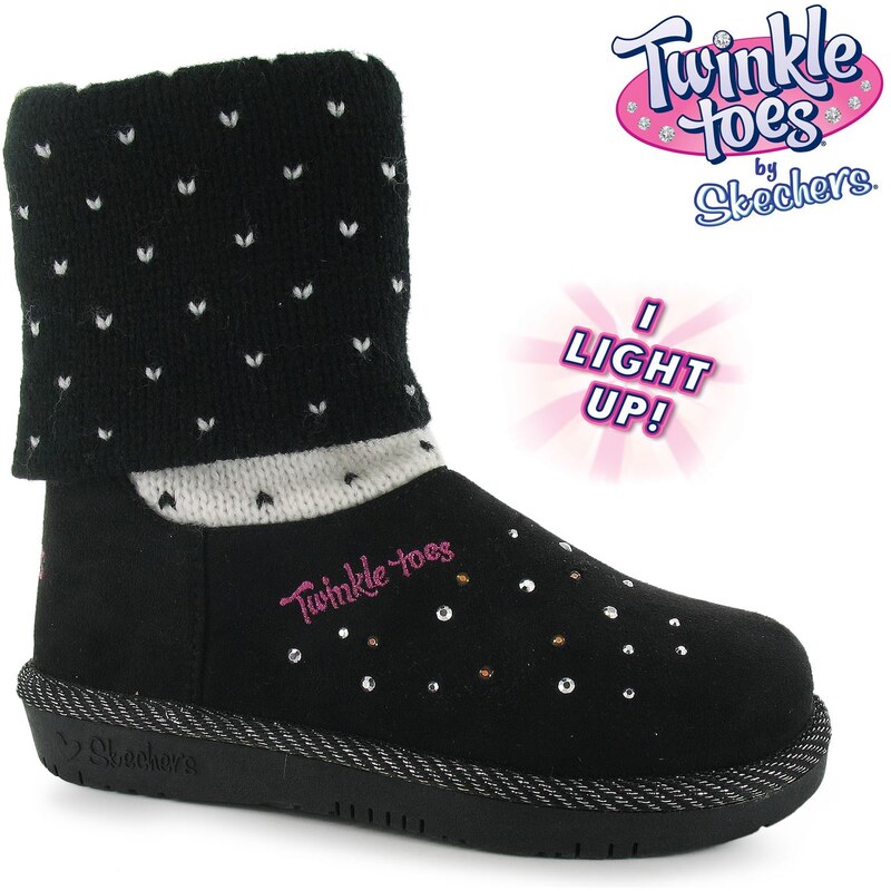 Skechers Twinkle Toes Childrens Boots, black